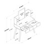 Hanah Home BJ102 - 2232 Mesa de Maquillaje Blanca con Espejo